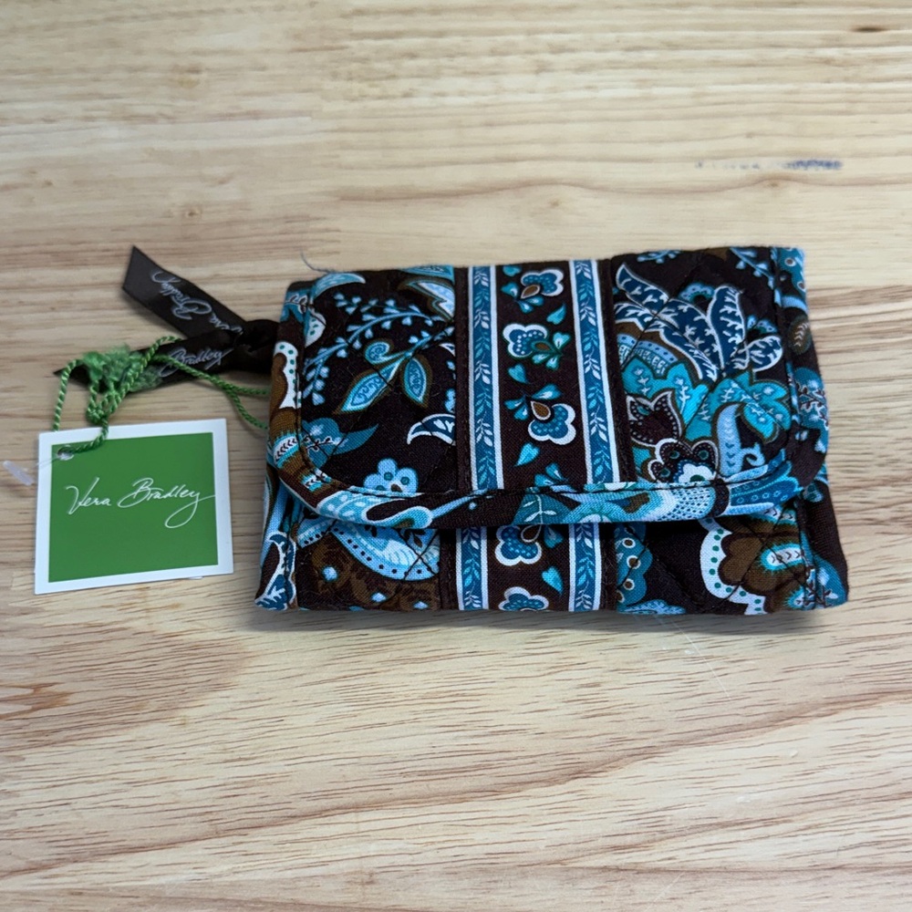 Vera Bradley Teal and Brown Patterned Wallet